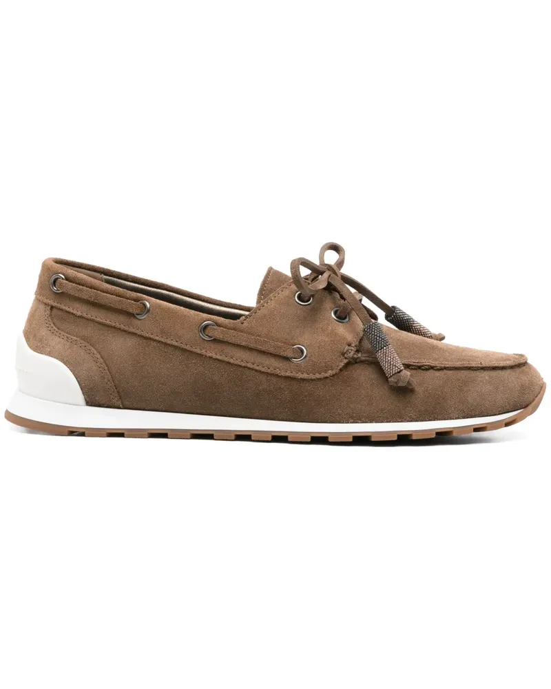 Brunello Cucinelli Segelschuhe aus Wildleder - Braun Braun