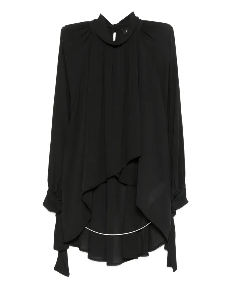 Dixie high-neck asymmetric blouse - Schwarz Schwarz