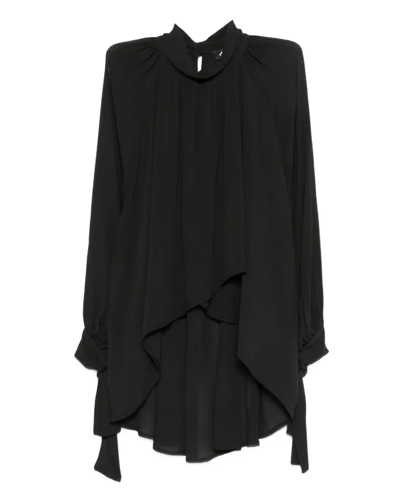 Dixie Asymmetrische Bluse mit Stehkragen - Schwarz Schwarz