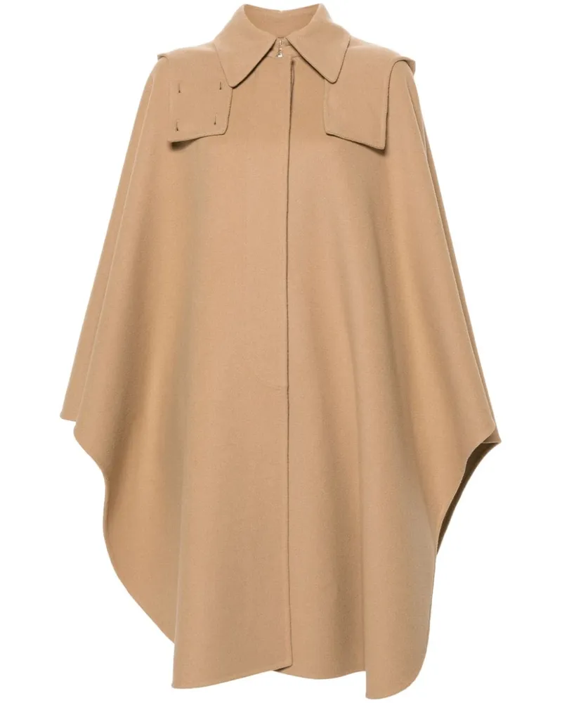 Chloé Cape aus Wollfilz Braun