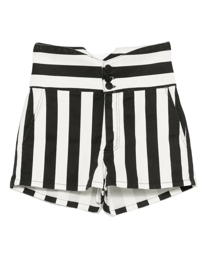 Gaëlle Bonheur Gestreifte High-Waist-Shorts - Weiß Weiß