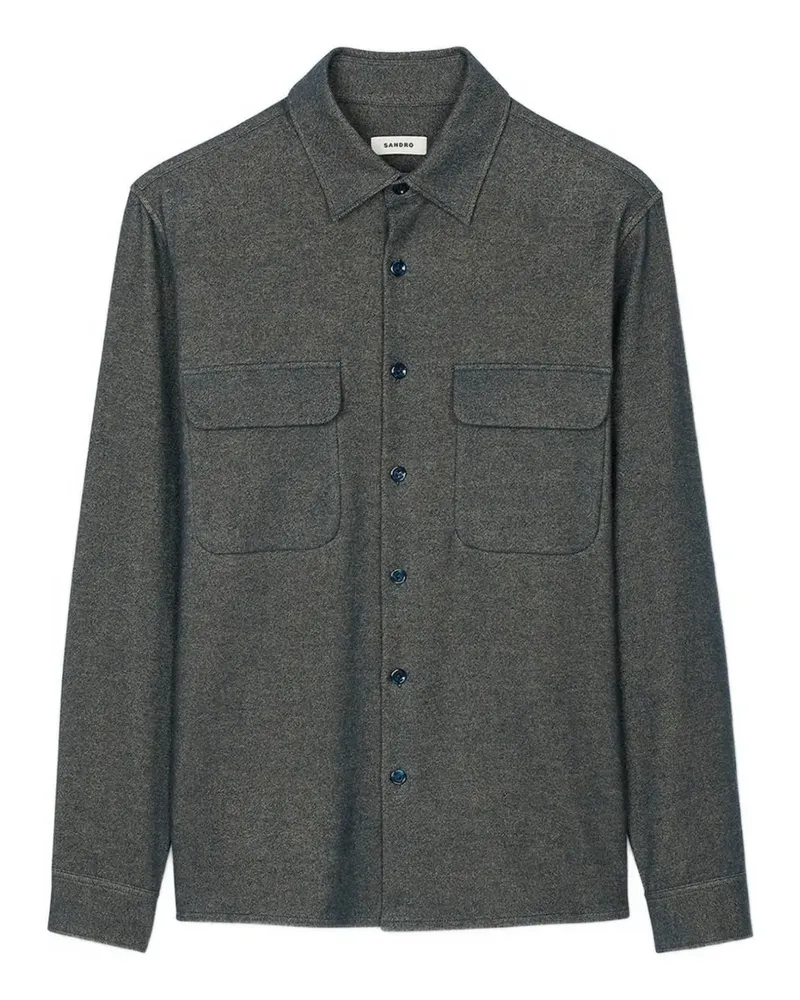 Sandro Hemdjacke aus Denim mit Riss-Effekt - Grau Grau