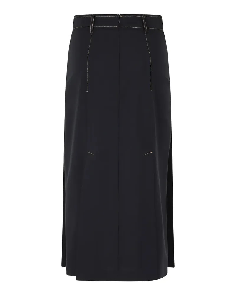 Semicouture Janette contrast-stitch pleated midi skirt - Blau Blau