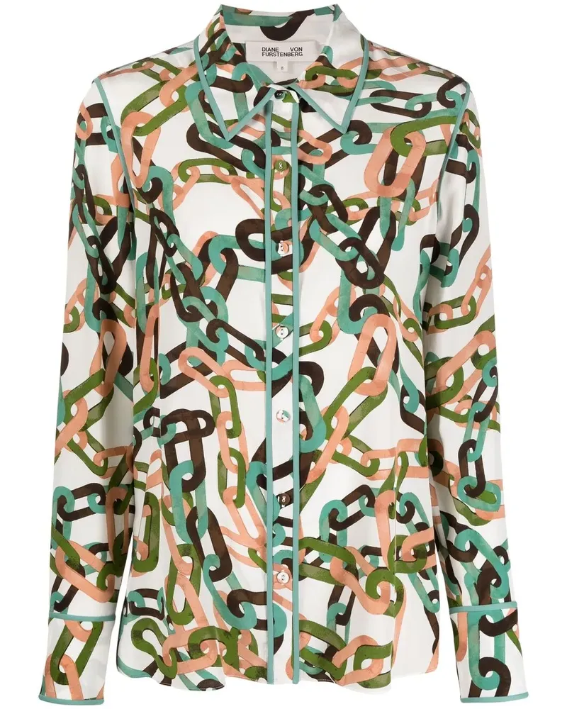 Diane von Furstenberg Seidenhemd aus Crêpe de Chine - Weiß Weiß