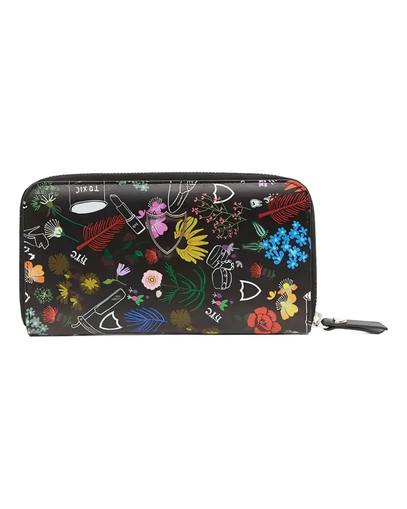 HTC Hollywood Trading Company Dirty Flowers Portemonnaie - Schwarz Schwarz