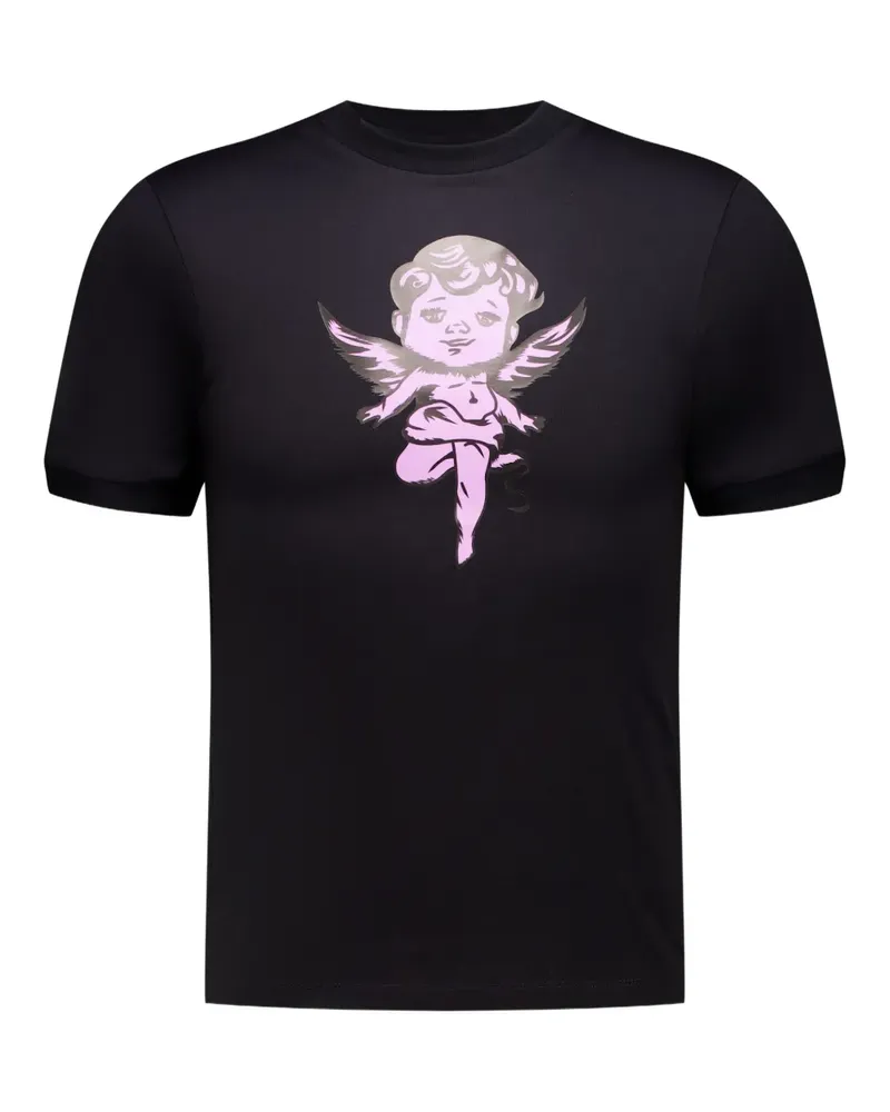 JORDANLUCA T-Shirt mit grafischem Print - Schwarz Schwarz