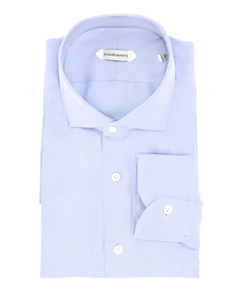 GUGLIELMINOTTI Hemd mit spitzem Kragen - Blau Blau