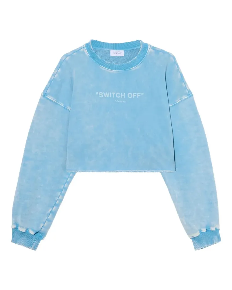 OFF-WHITE Switch Off crew-neck cropped sweatshirt - Blau Blau