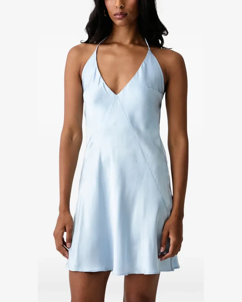 Bardot halterneck backless dress - Blau Blau