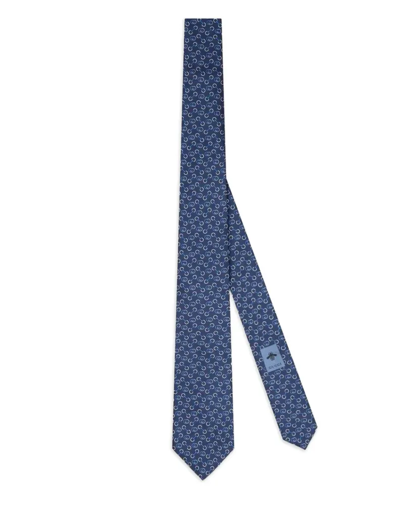 Gucci Krawatte aus Seide mit GG - Blau Blau