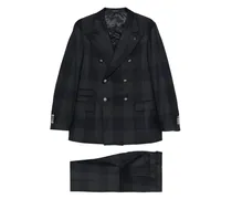 Doppelreihiger Anzug mit Karo - Blau