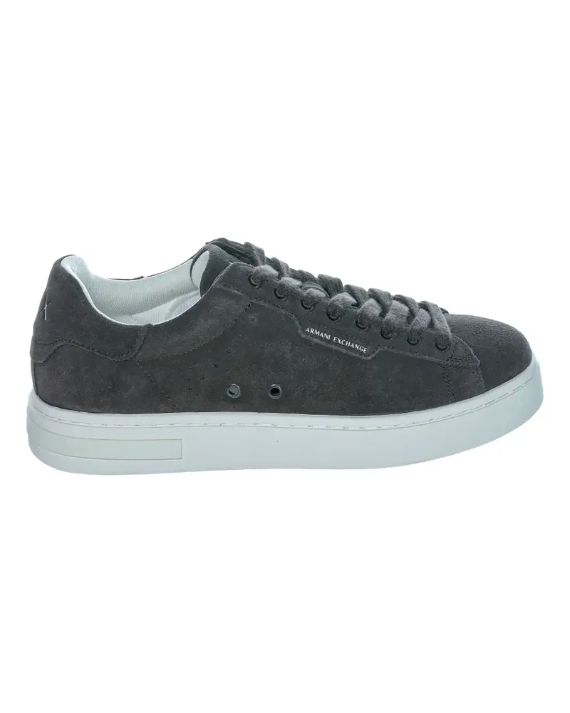 Armani Exchange logo-print suede sneakers - Schwarz Schwarz