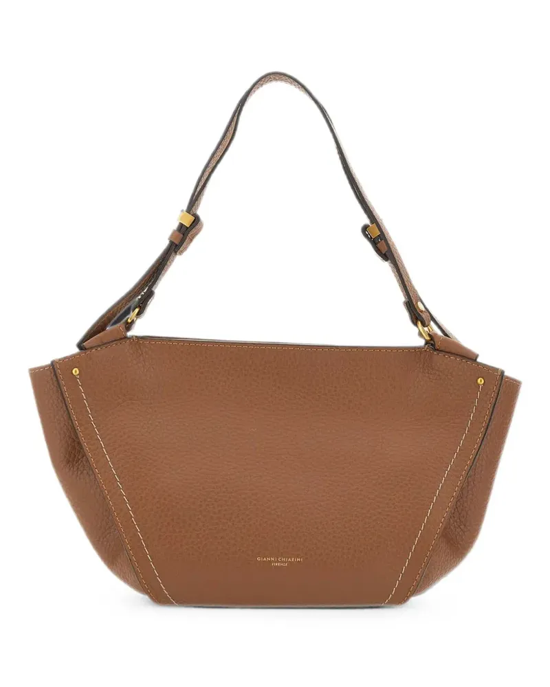 Gianni Chiarini medium Bloom grain-leather shoulder bag - Braun Braun