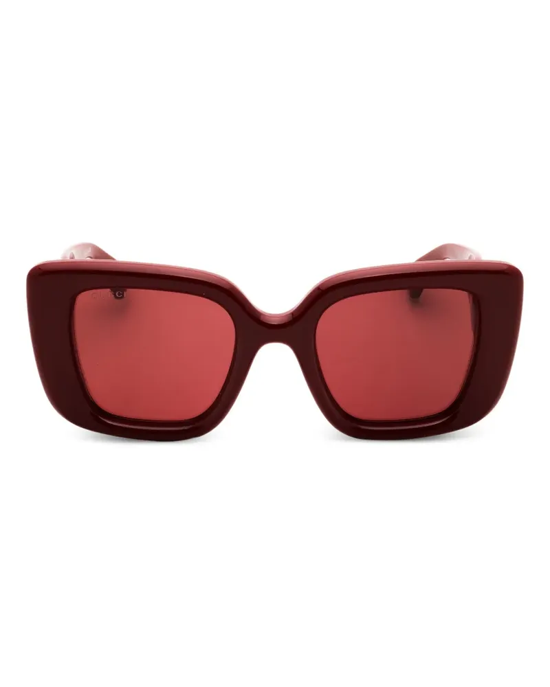 Gucci Sonnenbrille im Oversized-Look - Rot Rot