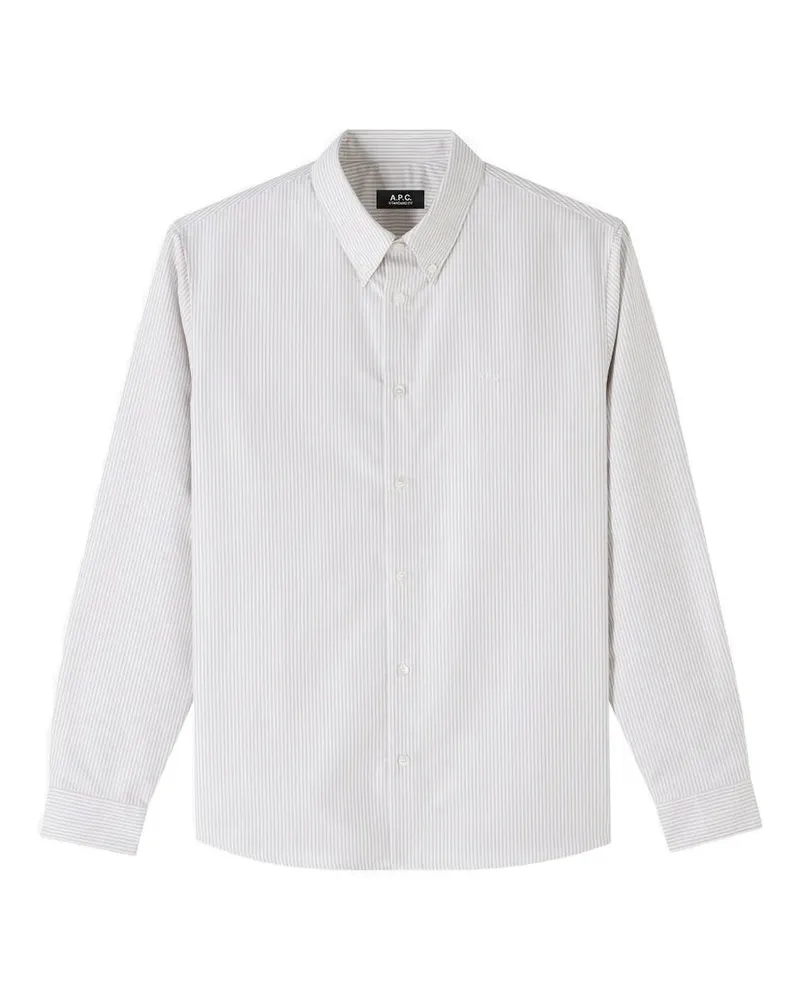 A.P.C. Gestreiftes Hemd - Weiß Weiß
