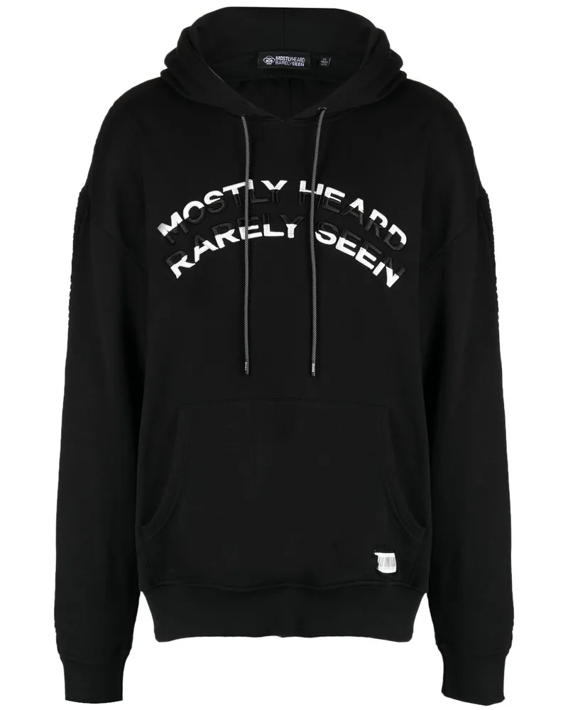 Mostly Heard Rarely Seen Hoodie mit Logo-Prägung - Schwarz Schwarz