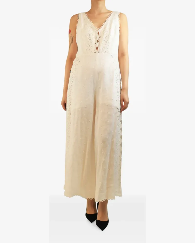 Zimmermann broderie anglaise jumpsuit - Nude Nude