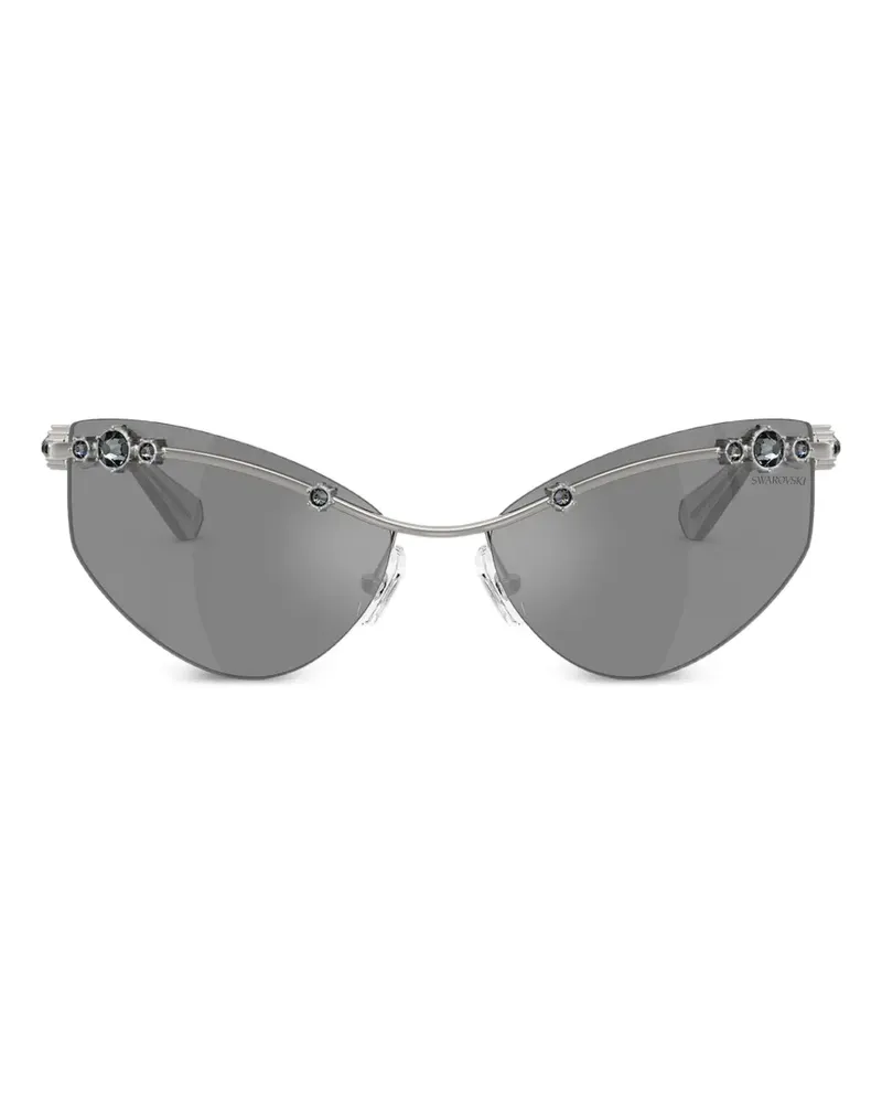 Swarovski Sonnenbrille mit Kristallen - Silber Silber