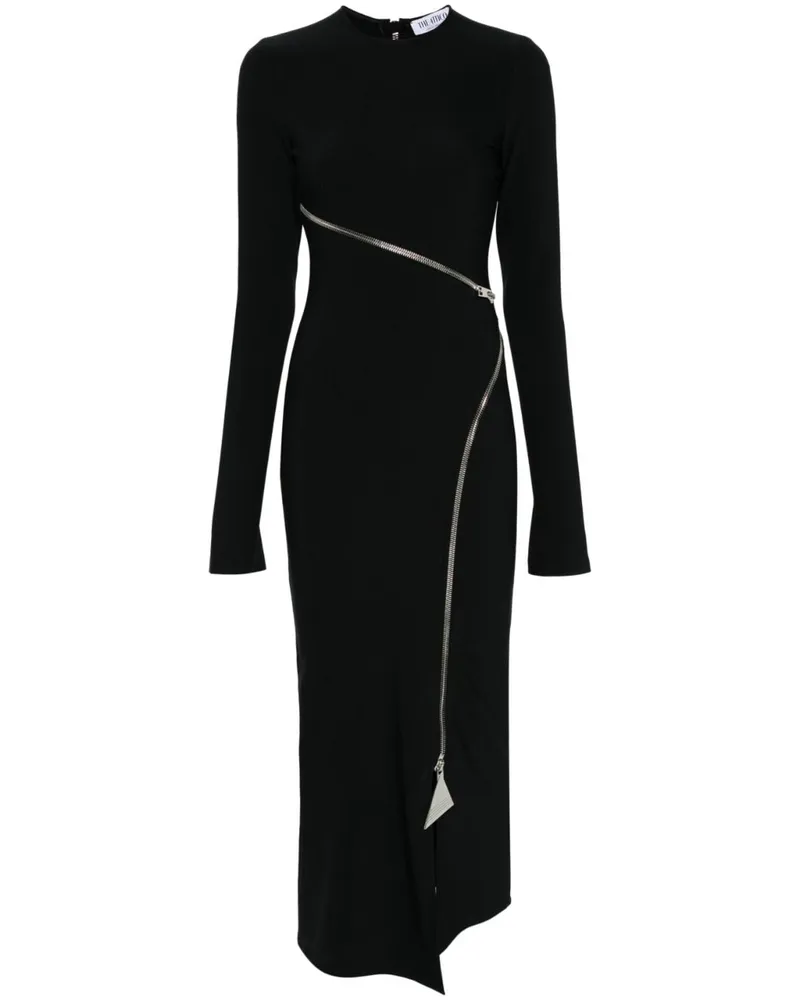 ATTICO Midikleid mit Reißverschlüssen - Schwarz Schwarz