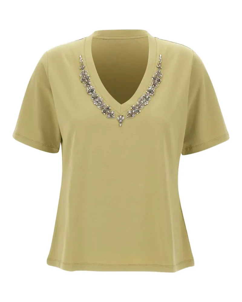 Elena Mirò T-Shirt mit V-Ausschnitt - Grün Grün