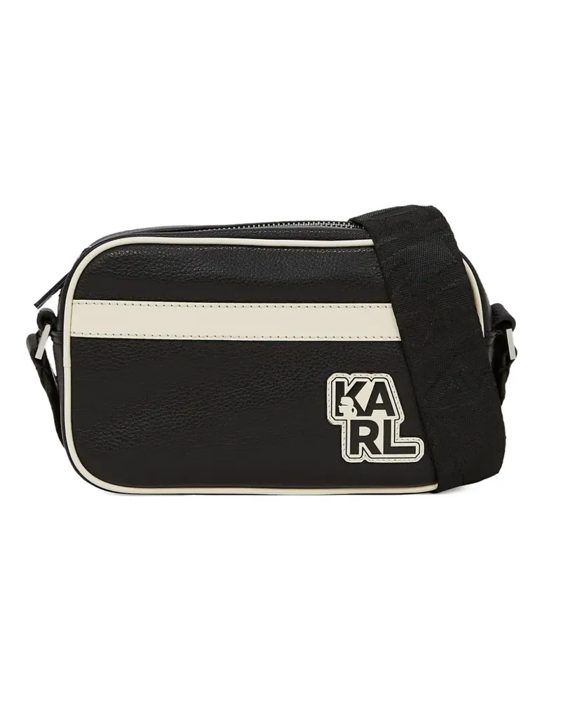 Karl Lagerfeld K/Athleisure Kuriertasche mit Kontrasteinsatz - Schwarz Schwarz