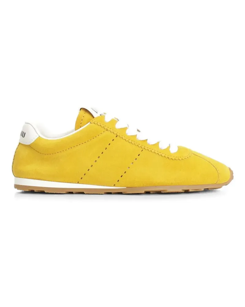 Miu Miu Plume Sneakers aus Wildleder - Gelb Gelb