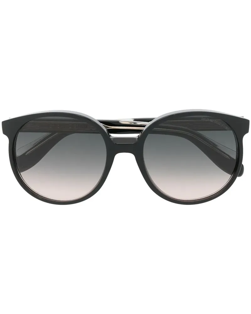 Cutler and Gross Sonnenbrille mit rundem Gestell - Schwarz Schwarz