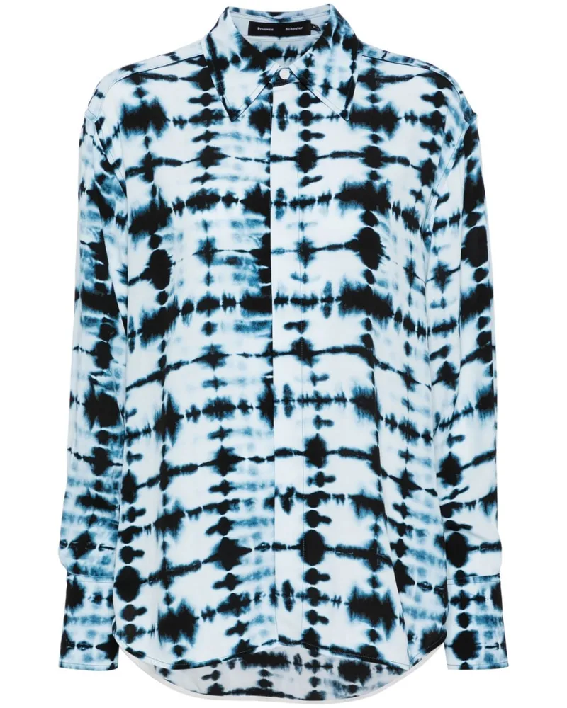 Proenza Schouler Norman Batikhemd - Blau Blau