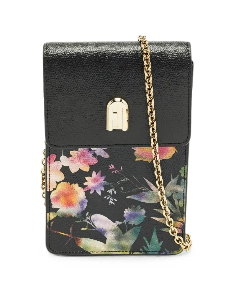 Furla Florale Umhängetasche - Schwarz Schwarz