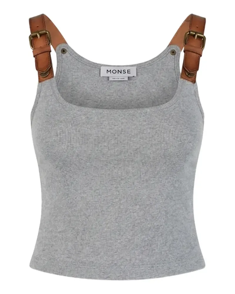 Monse Trägershirt mit Lederträgern - Grau Grau
