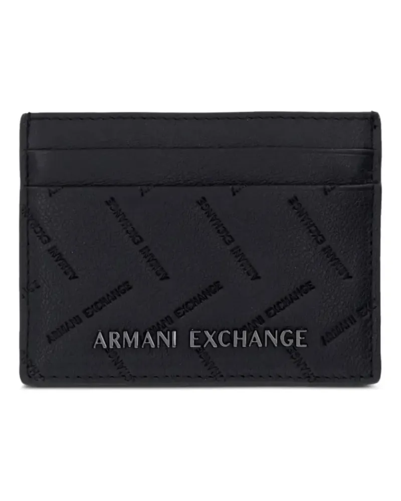 Armani Exchange logo-debossed wallet - Schwarz Schwarz