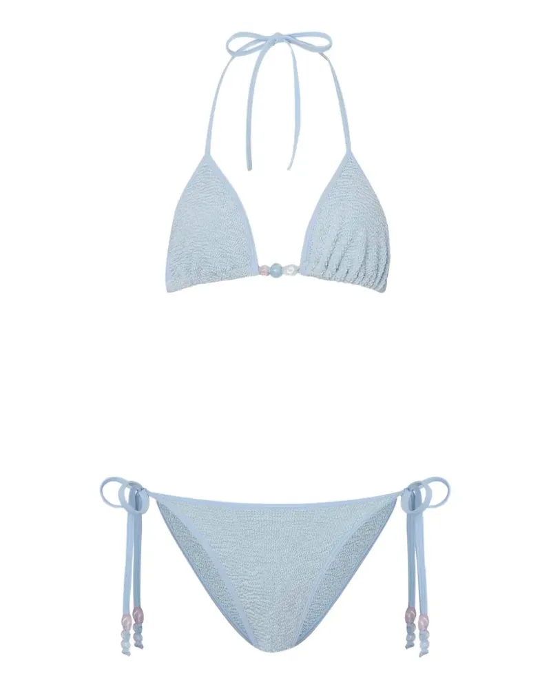 Hunza G Gina Bikini mit Perlen - Blau Blau