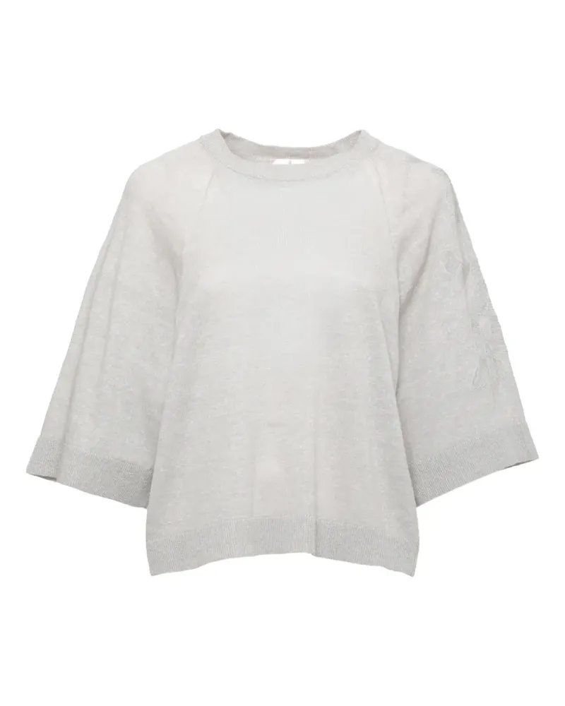 PANICALE Cashmere sequin-embellished raglan-sleeve sweater - Grau Grau