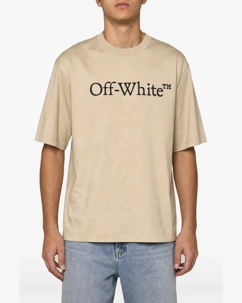 OFF-WHITE T-Shirt mit Logo-Print - Nude Nude
