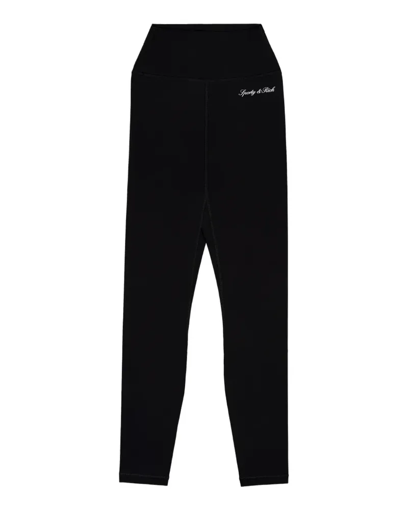 SPORTY & RICH logo-print leggings - Schwarz Schwarz