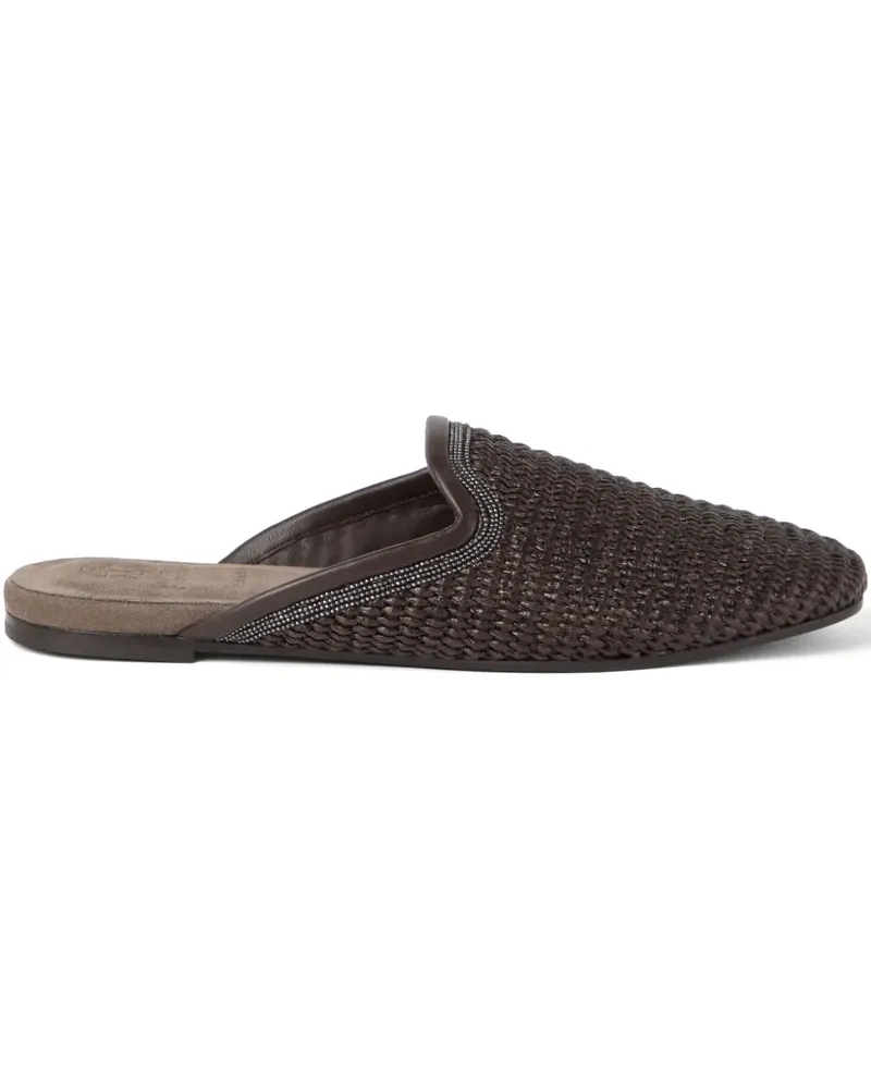 Brunello Cucinelli Slipper mit Monili-Detail - Braun Braun