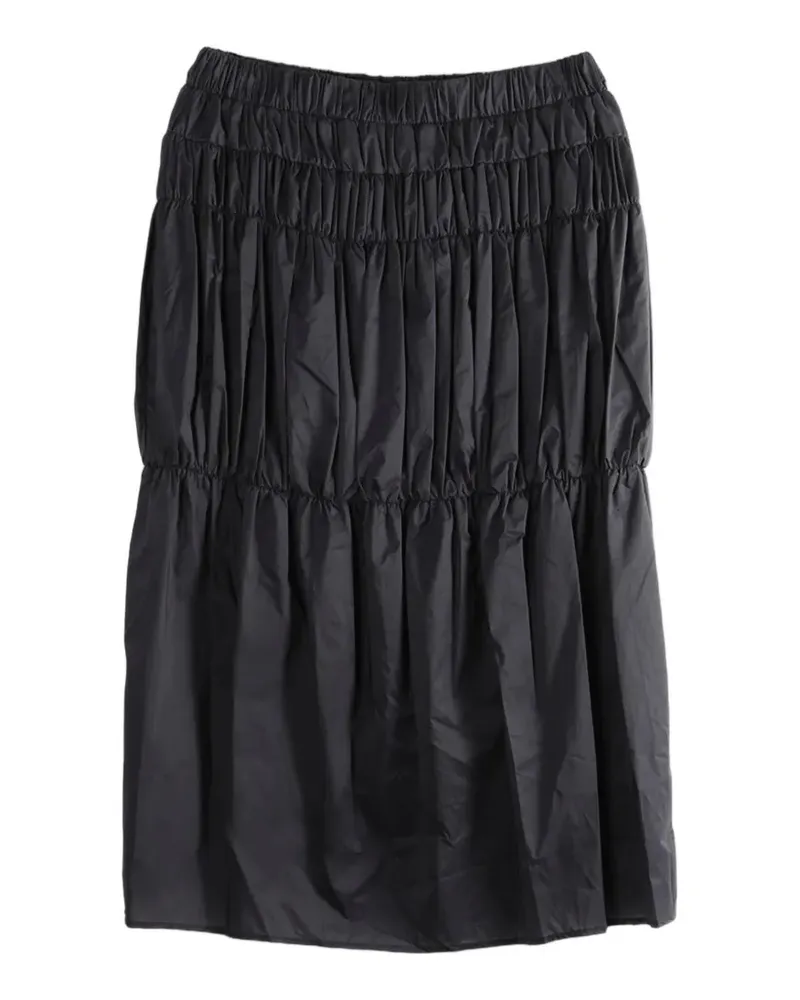 AMOMENTO shirred tiered skirt - Schwarz Schwarz