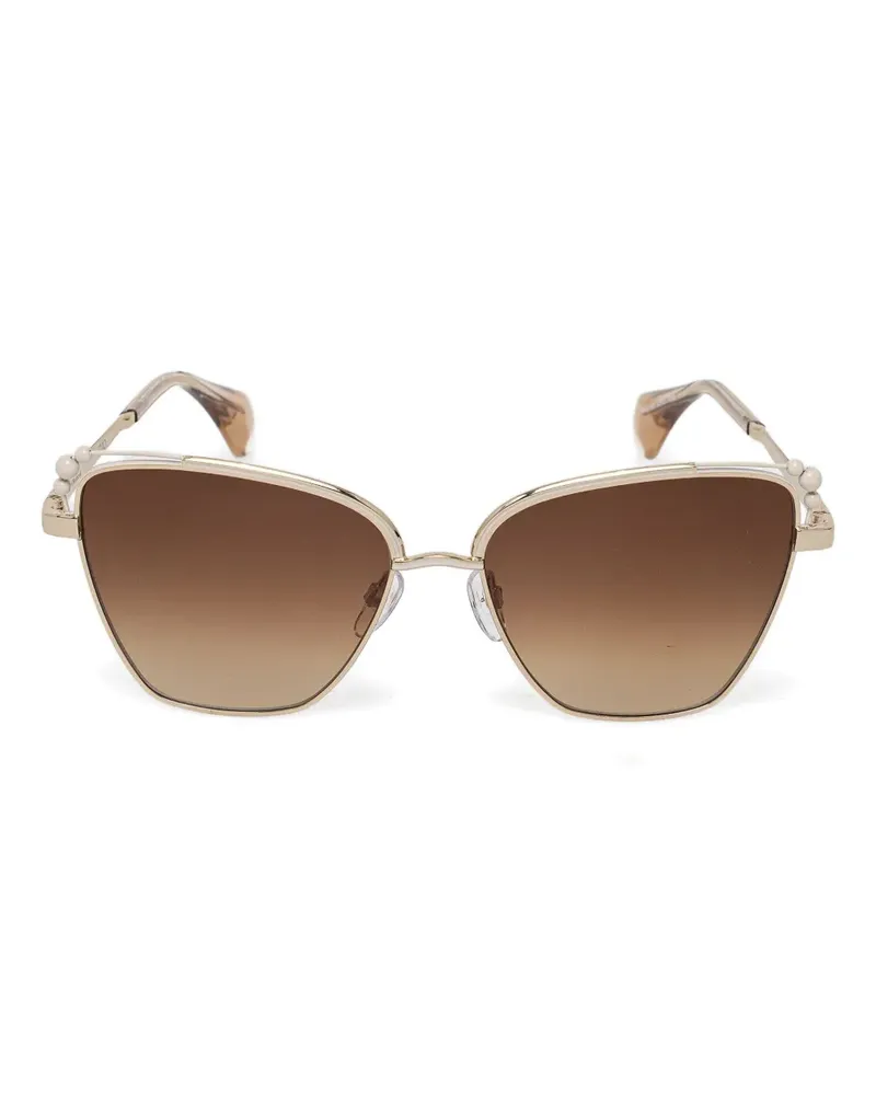 Vivienne Westwood Cat-Eye-Sonnenbrille mit Zierperlen - Nude Nude