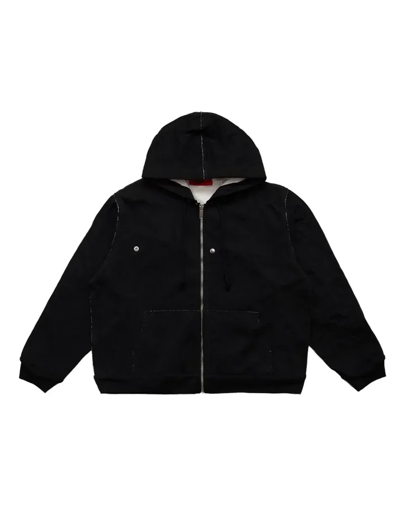 FourTwoFour on Fairfax Molded Wrapped "Black" Hoodie - Schwarz Schwarz