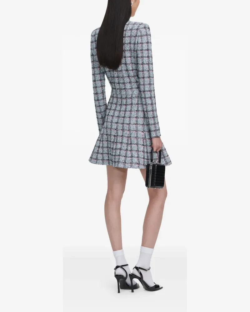 Self-Portrait Kariertes Minikleid - Blau Blau