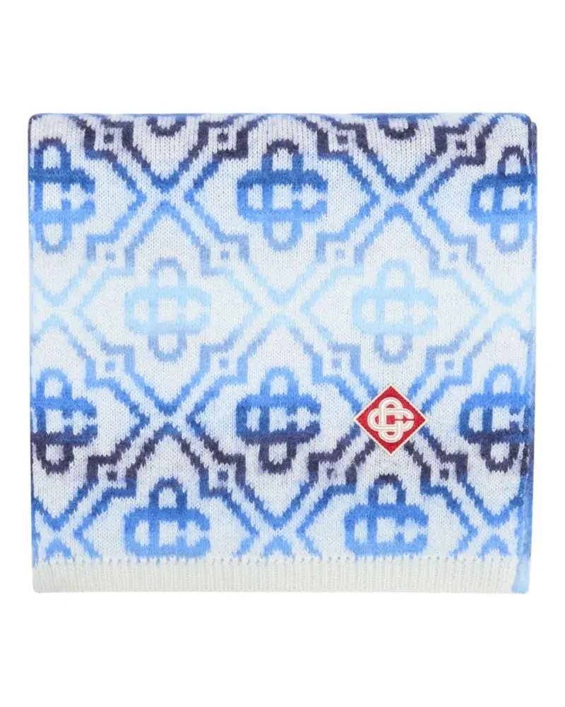 Casablanca Paris Space Dye Schal mit Monogramm - Weiß Weiß