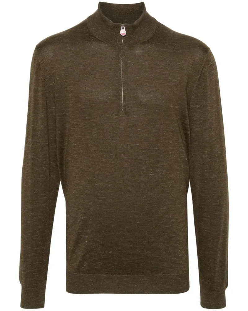 Kiton Melierter Pullover mit Stehkragen - Grün Grün