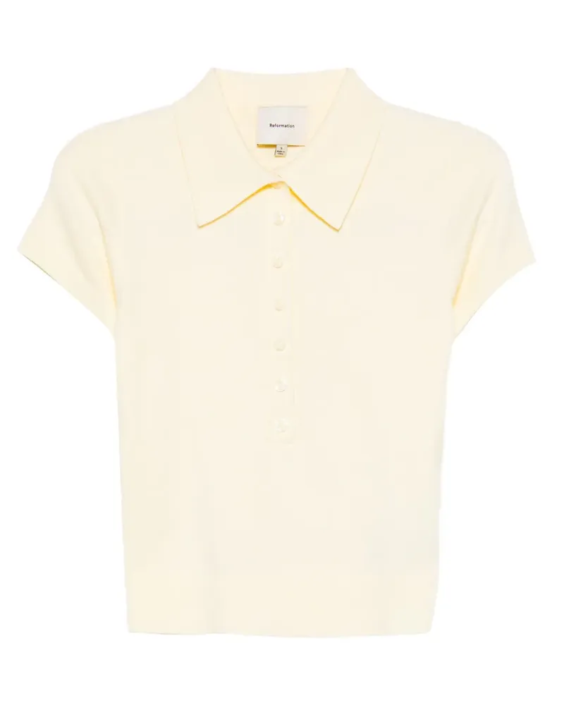 Reformation Bentley Poloshirt - Nude Nude