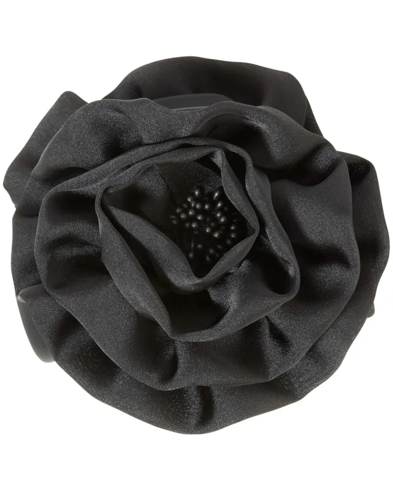 Jennifer Behr Rose Haarspange mit Blumenapplikation - Schwarz Schwarz