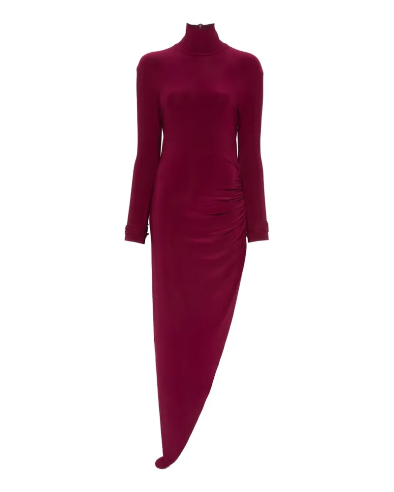 Norma Kamali ruched asymmetric-hem dress - Violett Violett