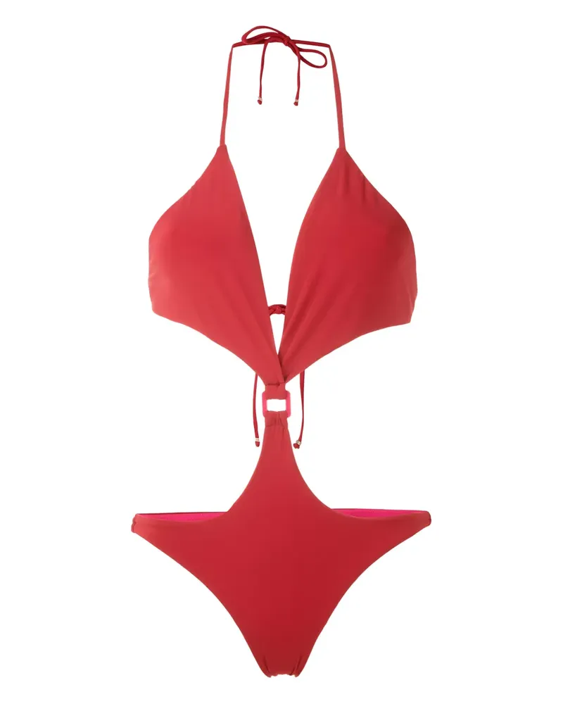 Amir Slama Badeanzug mit Cut-Out - Rot Rot