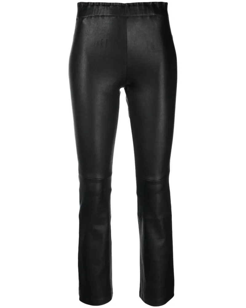 Stouls Cropped-Hose aus Leder - Schwarz Schwarz