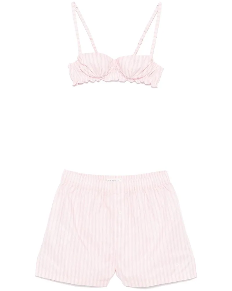 Philosophy Di Lorenzo Serafini Gestreiftes Short-Set - Rosa Rosa