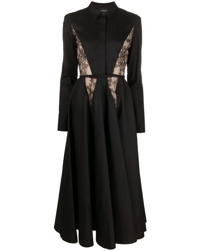 Giambattista Valli T-Shirtkleid mit Spitzeneinsätzen - Schwarz Schwarz