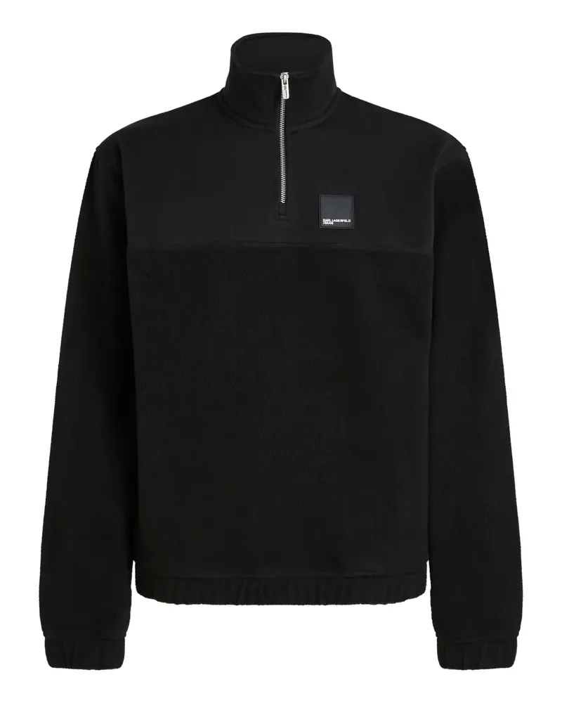 Karl Lagerfeld Fleece-Sweatshirt mit Reißverschluss - Schwarz Schwarz